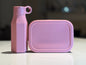 Custom Engraved Silicone Lunch Box & Bottle set for kids, school meal snack set with name, food-grade silicone reusable food container