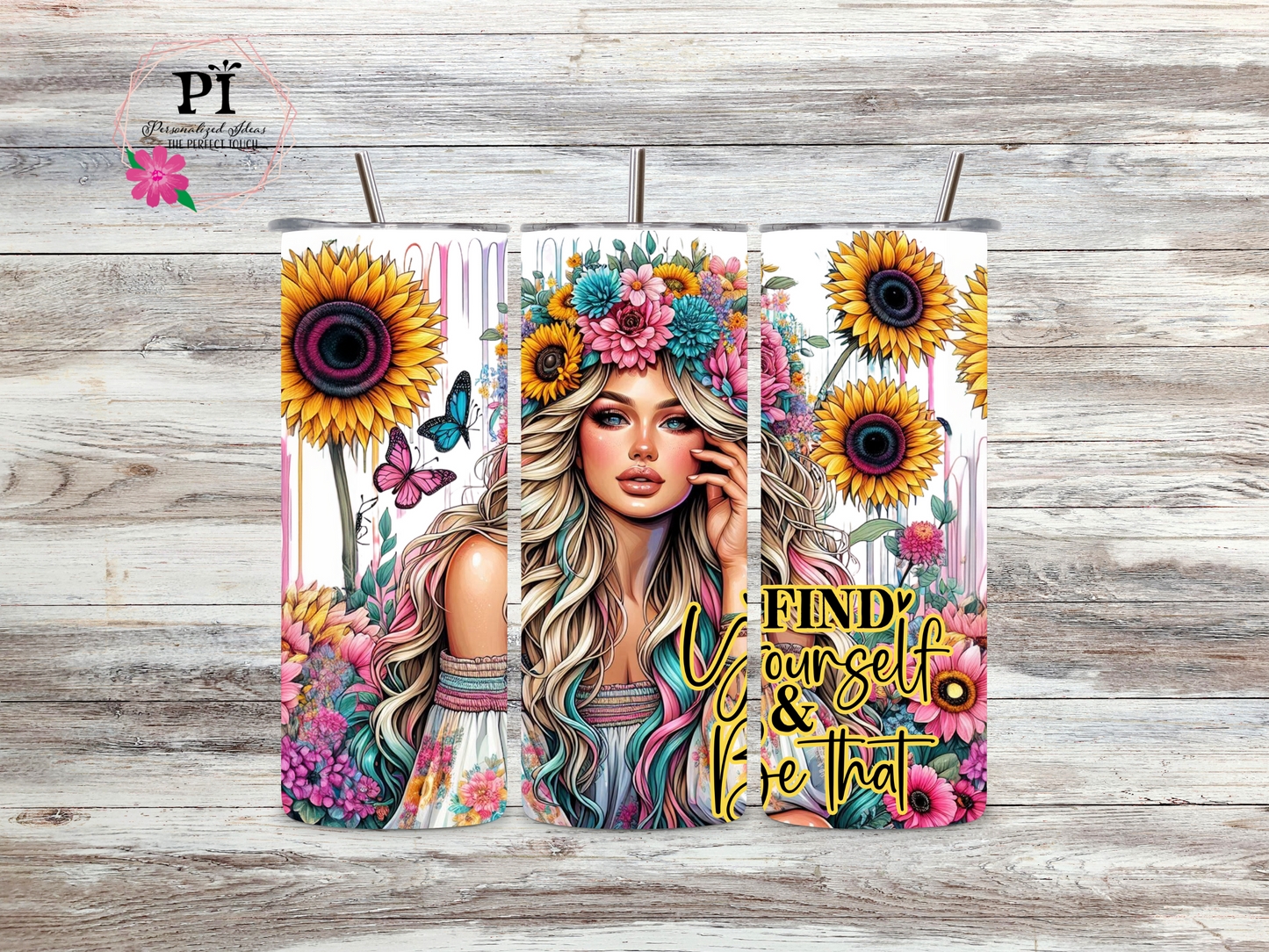 Find your self and Breathe 20 oz Skinny Tumbler