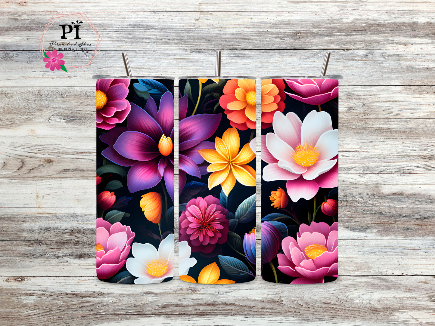 3d Spring flowers 20 Oz Skinny Tumbler