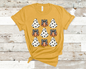 Ghost pumpkins check board Halloween T-shirt fall season.