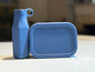 Custom Engraved Silicone Lunch Box & Bottle set for kids, school meal snack set with name, food-grade silicone reusable food container