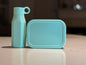 Custom Engraved Silicone Lunch Box & Bottle set for kids, school meal snack set with name, food-grade silicone reusable food container