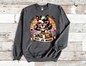 Boo-Jee Mama Skull Mama drinking coffee Crew Neck Sweatshirt