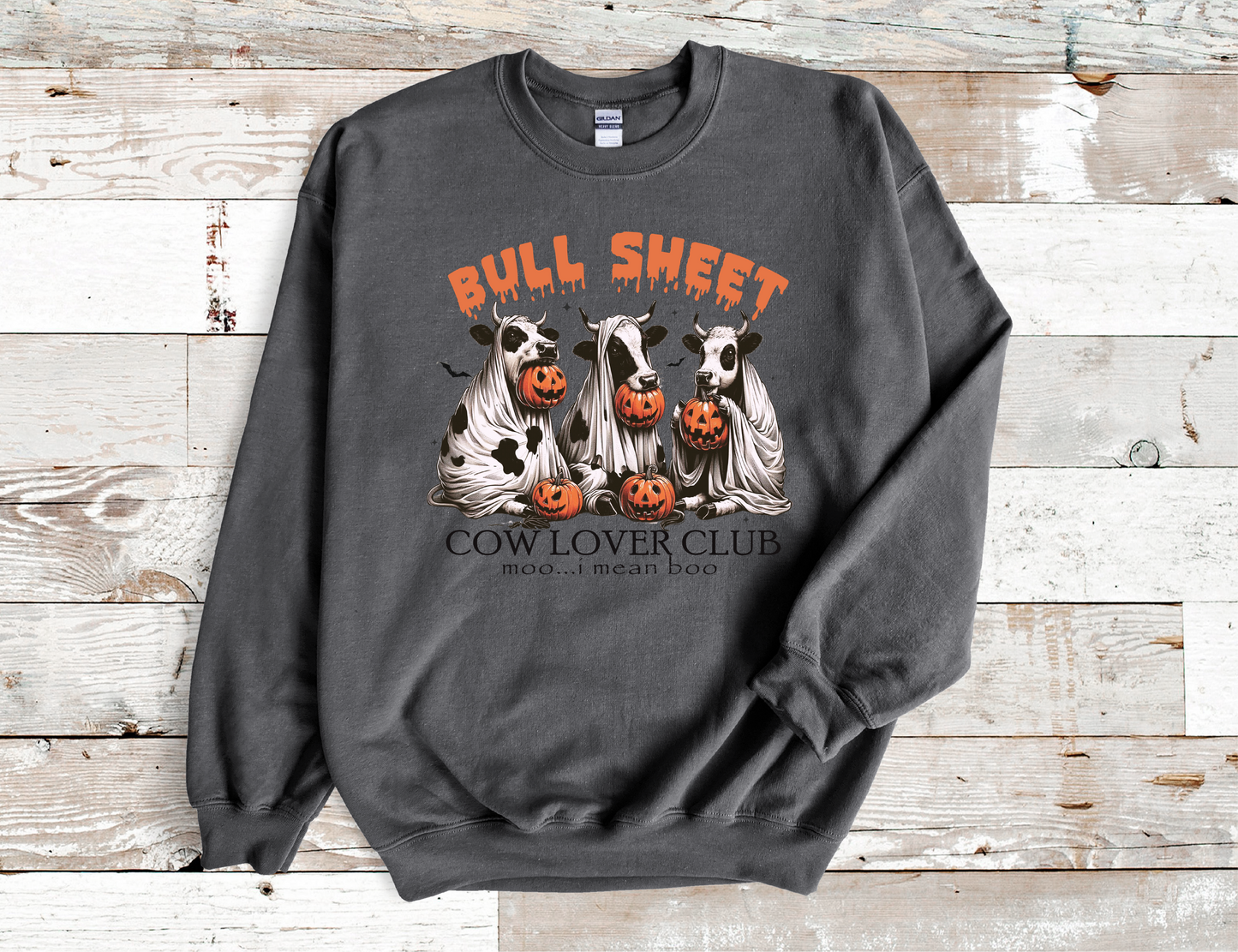 Bull Sheet Cow Lover Club Crew neck Sweatshirt Halloween