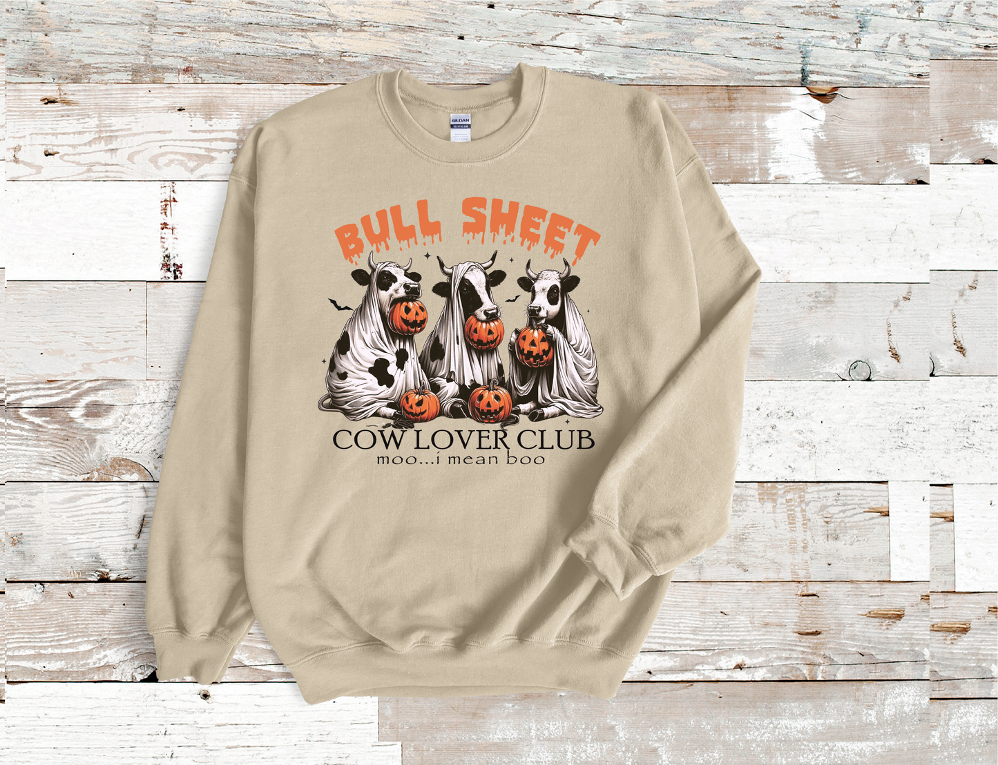 Bull Sheet Cow Lover Club Crew neck Sweatshirt Halloween