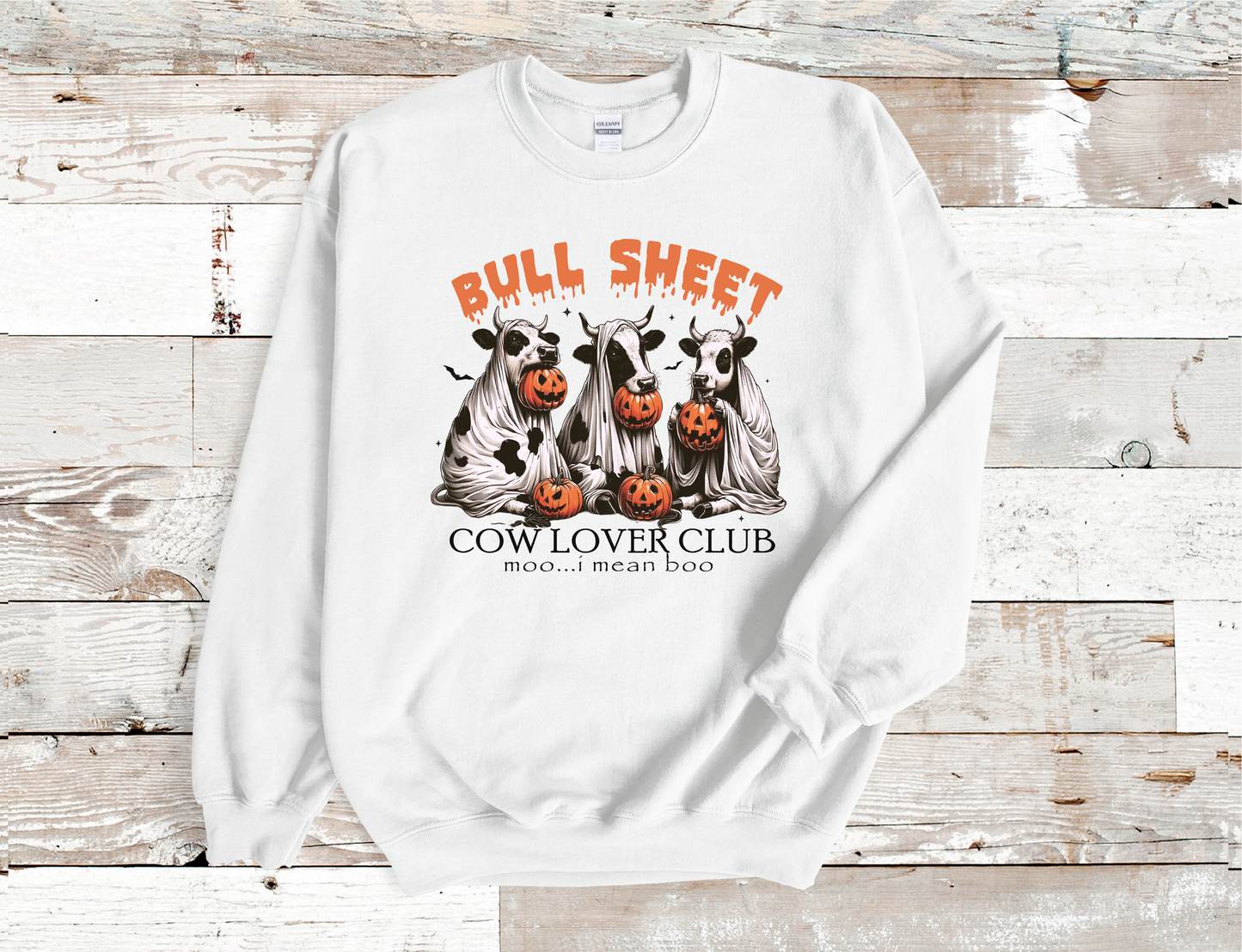 Bull Sheet Cow Lover Club Crew neck Sweatshirt Halloween
