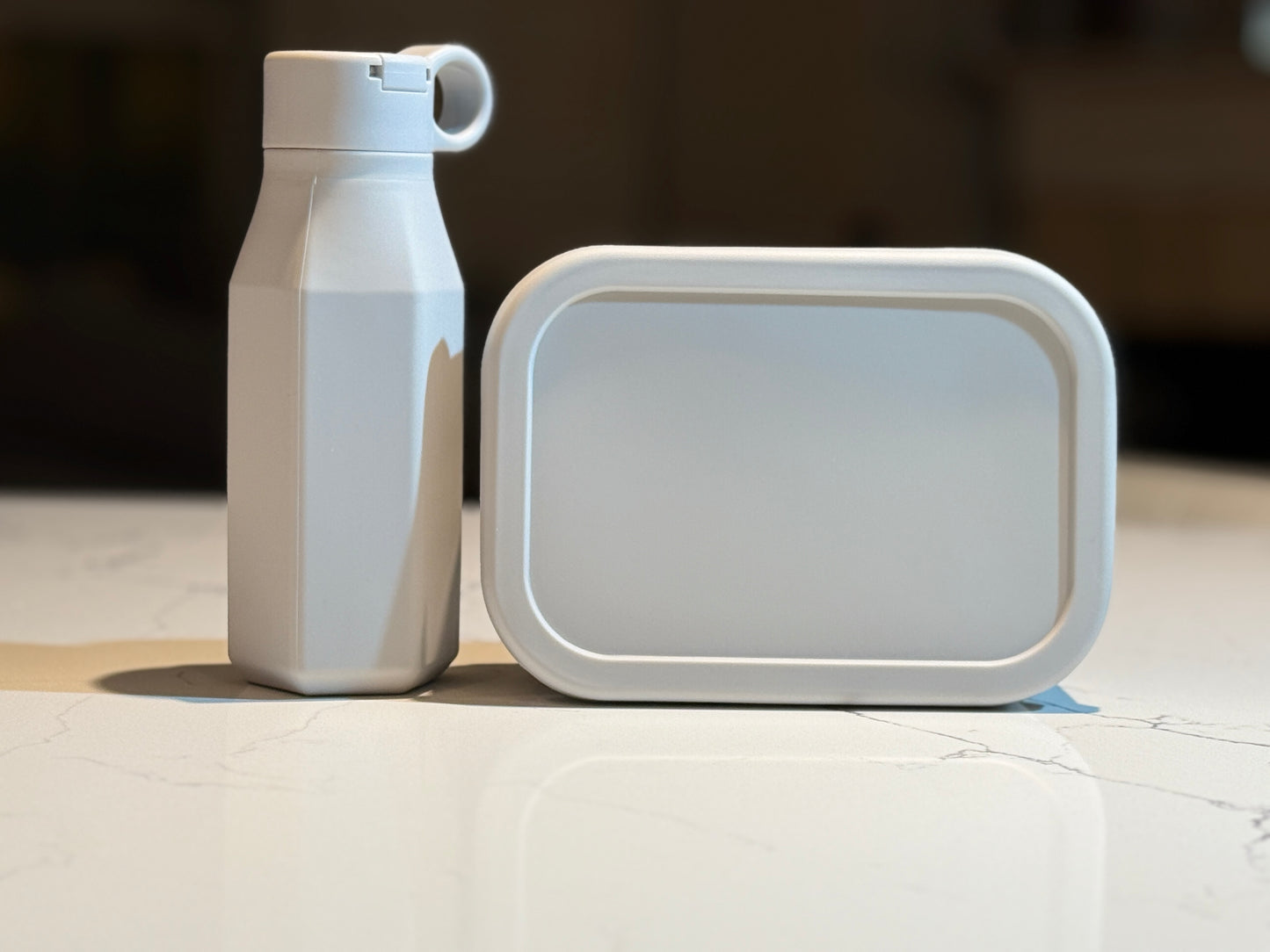 Custom Engraved Silicone Lunch Box & Bottle set for kids, school meal snack set with name, food-grade silicone reusable food container