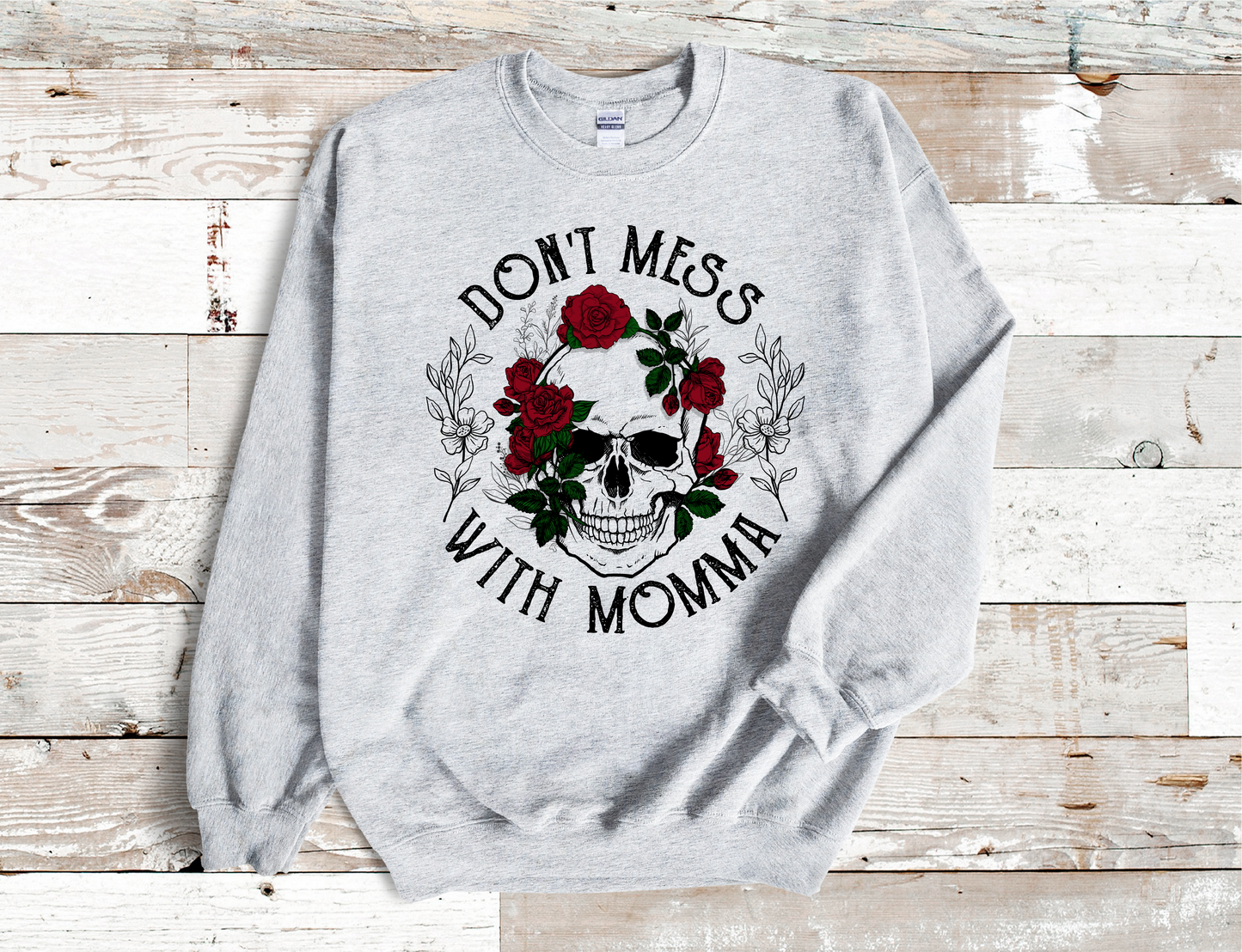 Dead Inside Skeleton Heart, flowers crew Neck Sweatshirt