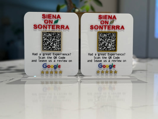 Custom Acrylic QR code Google Review Sign 5.5 X 5 in