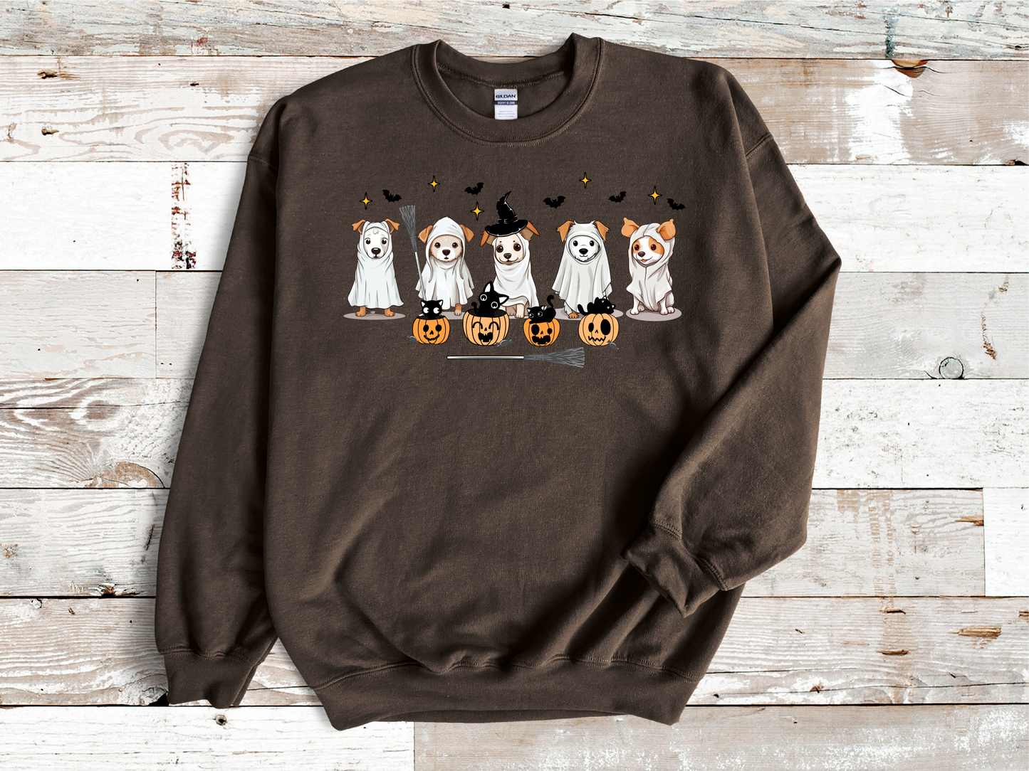 Halloween Ghost Puppies crew neck Sweatshirt ready to ship