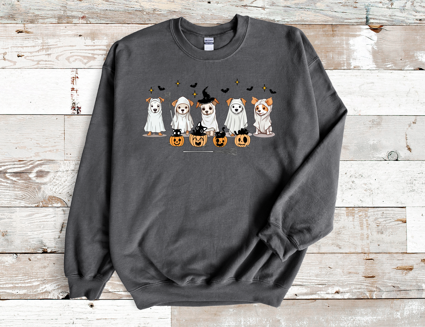 Halloween Ghost Puppies crew neck Sweatshirt ready to ship
