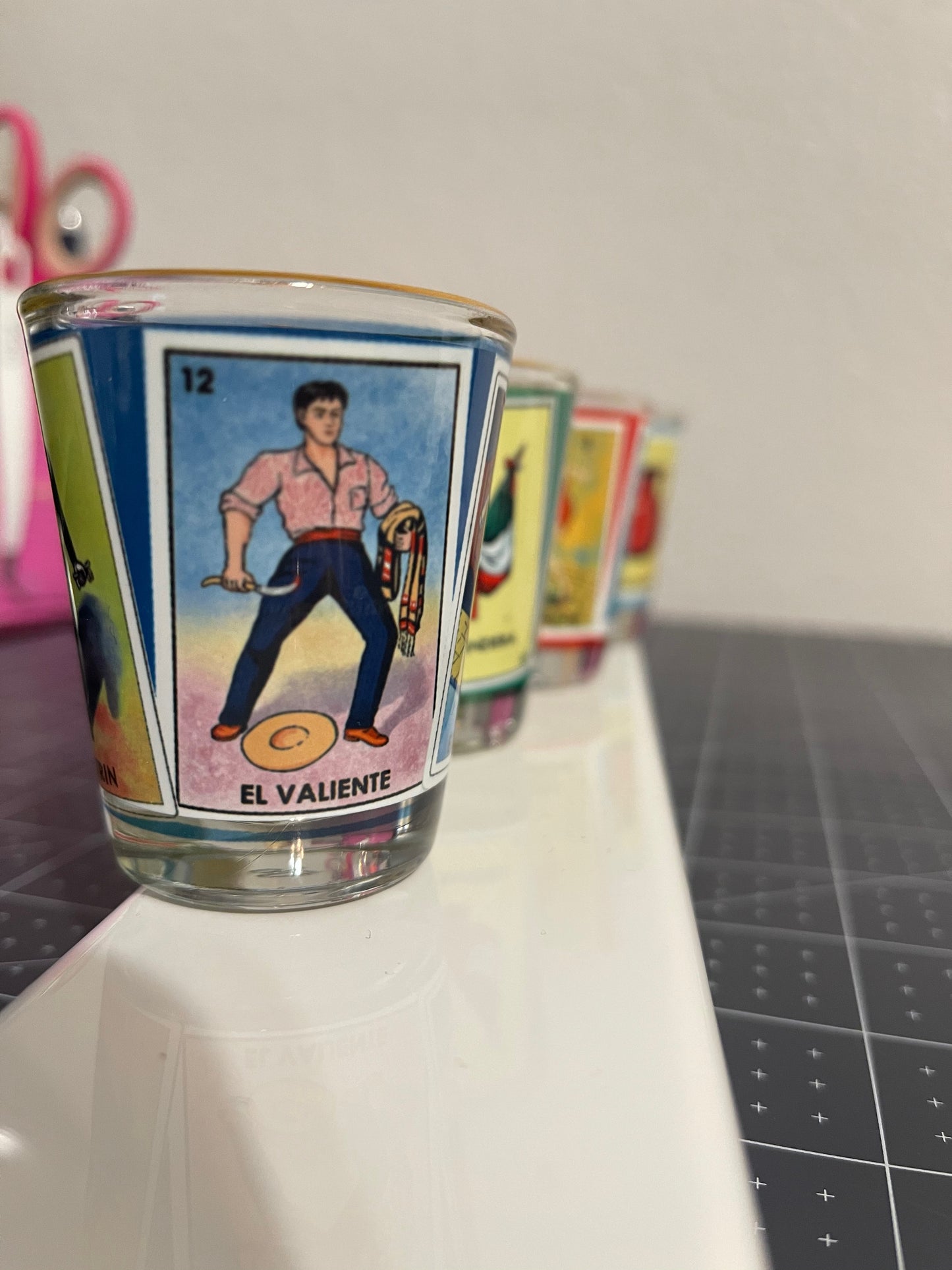 Loteria shot glass set of four 1.5 oz.