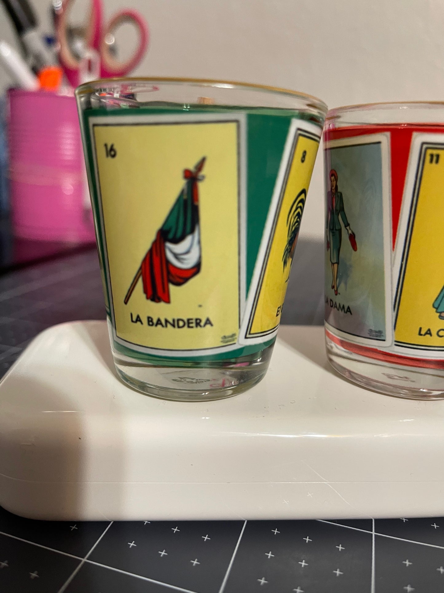 Loteria shot glass set of four 1.5 oz.