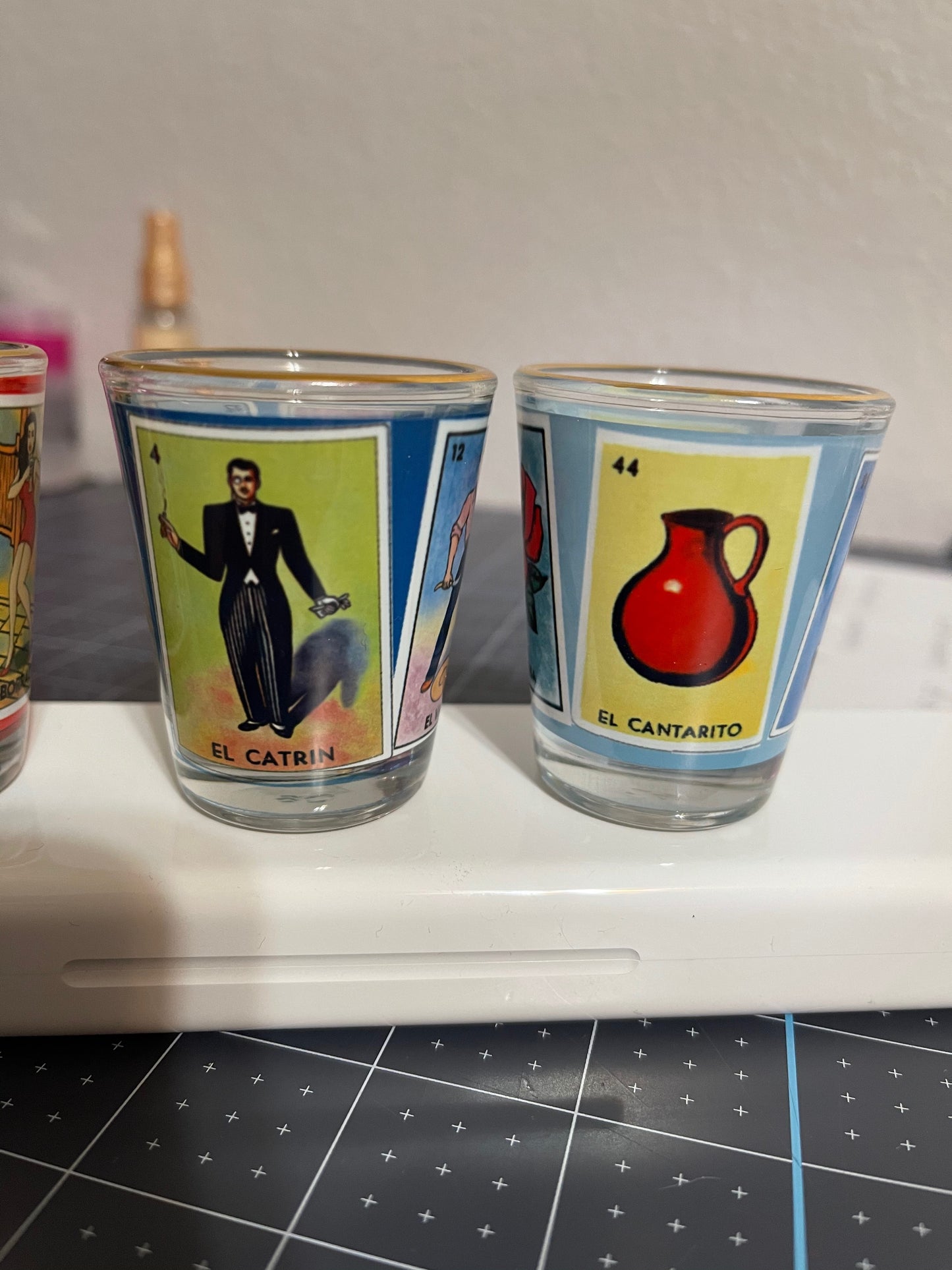 Loteria shot glass set of four 1.5 oz.