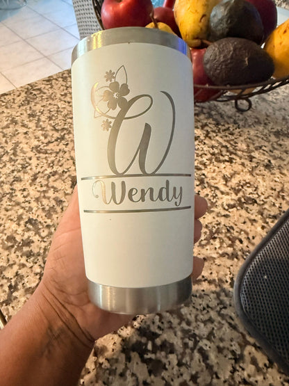 Personalized Travel Mug, 20oz Tumbler, Custom Insulated Steel Laser Engraved Tumbler, Corporate Gifts, Etched Tumbler, Monogram Tumbler