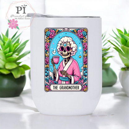 The Grandmother Tarot Card 12 oz straight wine tumbler